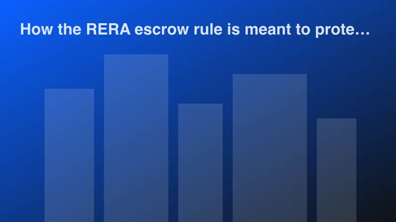 Abstract illustration of city buildings for: How the RERA escrow rule is meant to protect your booking money